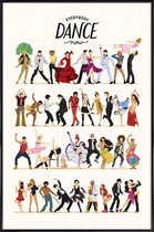 JUNIQE - Poster met kunststof lijst Everybody Dance Now -13x18