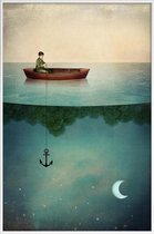 JUNIQE - Poster met kunststof lijst Entering Dreamland -13x18 /Blauw &