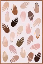 JUNIQE - Poster met kunststof lijst GRRRL -40x60 /Bruin