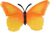 Tuindecoratie vlinder van metaal oranje 40 cm - Muur/schutting decoratie vlinders - Dierenbeelden