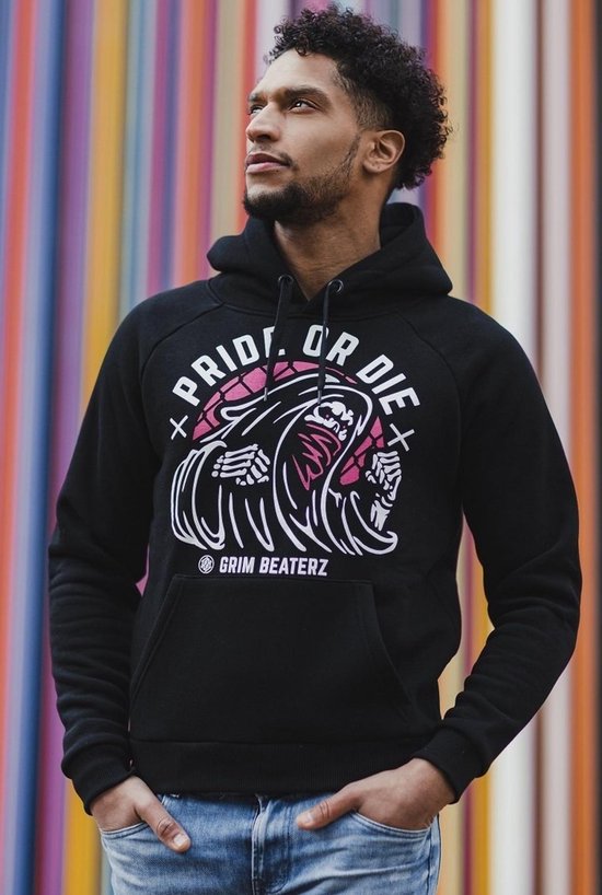 Pride or Die Hoody Sweater Grim Beaterz Zwart Kies uw maat: XL