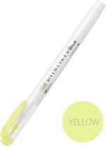 Zebra Mildliner Brush Pen - Mild Yellow Set van 2 verpakt  in een Etui