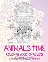 Animals Time - Coloring Book for adults - 200 Animals designs in a variety of intricate patterns