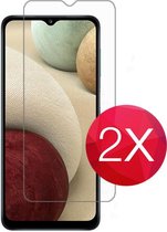 2X Screen protector - Tempered glass screenprotector voor Samsung Galaxy A12  -  Glasplaatje voor telefoon - Screen cover - 2 PACK