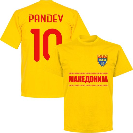 Macedonie Pandev 10 Team T-Shirt - Geel - XL