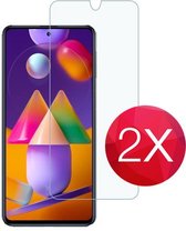 2X Screen protector - Tempered glass screenprotector voor Samsung Galaxy M30  -  Glasplaatje voor telefoon - Screen cover - 2 PACK