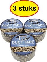 IT'z Duct Tape 10 - Luipaard 3 stuks  48 mm x 10m |  tape - plakband - ducktape - ductape