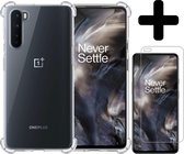 OnePlus Nord Hoesje Transparant Met Screenprotector - OnePlus Nord Case Shock Proof Hoesje Cover Met Screenprotector - Transparant