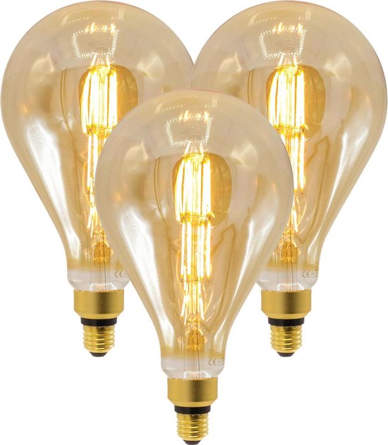 3-pack warm witte XXL LED lampen met unieke dubbeldekker spiraal en E27  fitting | bol.com