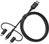 Otterbox 3in1 USB naar Micro/ Apple Lightning/ USB-C Kabel - 1M - Zwart