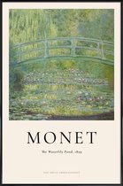 JUNIQE - Poster in kunststof lijst Monet - The Water-Lily Pond -60x90