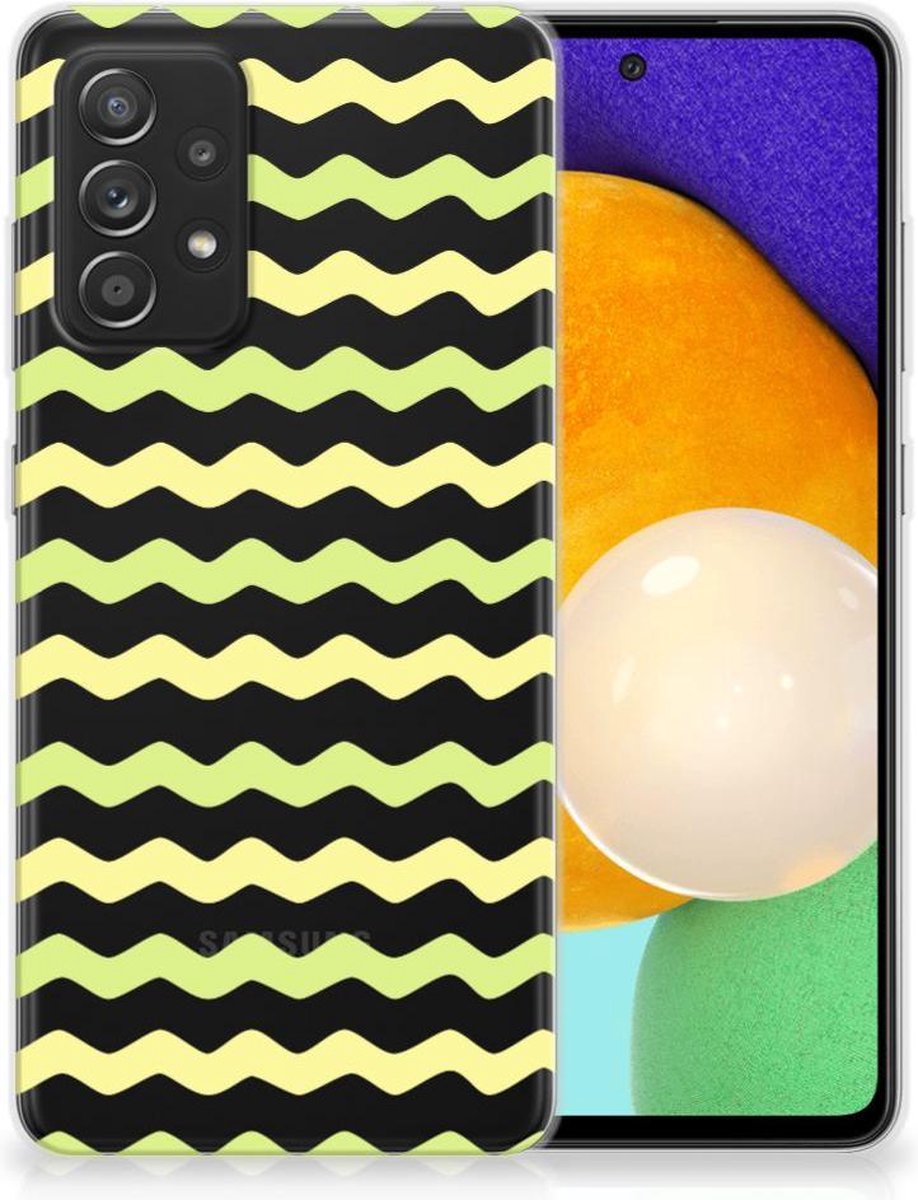 Back Cover voor Samsung Galaxy A52 (5G/4G) TPU bumper Waves Yellow