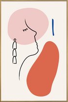 JUNIQE - Poster met kunststof lijst Breathe -20x30 /Rood & Roze