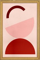 JUNIQE - Poster met houten lijst Half Moon -20x30 /Roze