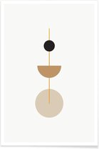 JUNIQE - Poster Pendulum gouden -20x30 /Goud & Ivoor