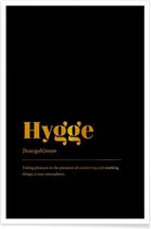 JUNIQE - Poster Hygge gouden -20x30 /Goud & Zwart