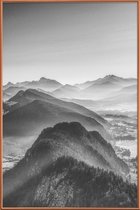 JUNIQE - Poster met kunststof lijst Ballonvaart over de Alpen -40x60