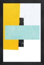 JUNIQE - Poster met houten lijst 1,3 -20x30 /Geel & Turkoois
