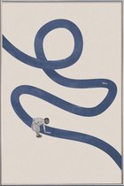 JUNIQE - Poster met kunststof lijst River Cleanse -13x18 /Blauw &