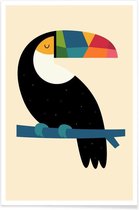 JUNIQE - Poster Rainbow Toucan -60x90 /Kleurrijk