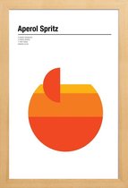 JUNIQE - Poster in houten lijst Aperol Spritz - minimalistisch -20x30