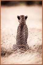 JUNIQE - Poster met kunststof lijst Still Leopard -60x90 /Bruin