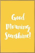 JUNIQE - Poster met kunststof lijst Good Morning -13x18 /Geel