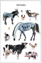 JUNIQE - Poster in kunststof lijst Farm Animals -30x45 /Bruin & Grijs