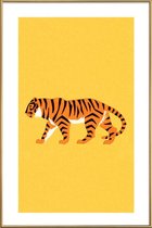 JUNIQE - Poster met kunststof lijst Tiger Yellow -20x30 /Geel & Oranje