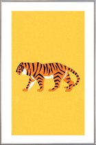 JUNIQE - Poster met kunststof lijst Tiger Yellow -40x60 /Geel & Oranje