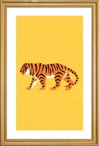 JUNIQE - Poster met houten lijst Tiger Yellow -30x45 /Geel & Oranje