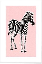 JUNIQE - Poster Zebra Pink -20x30 /Roze