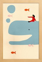 JUNIQE - Poster in houten lijst Een oceaanavontuur -30x45 /Kleurrijk