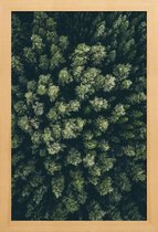 JUNIQE - Poster met houten lijst Bos - luchtfotografie -13x18 /Groen