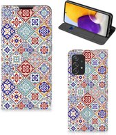 GSM Hoesje Geschikt voor Samsung Galaxy A72 (5G/4G) Book Case met foto Tegels Kleur