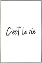 JUNIQE - Poster met kunststof lijst C'est La Vie -13x18 /Wit