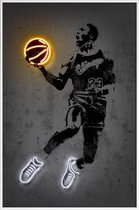 JUNIQE - Poster met kunststof lijst Michael Jordan 23 -13x18 /Geel &