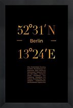 JUNIQE - Poster met houten lijst Berlin Icons gouden -13x18 /Goud &