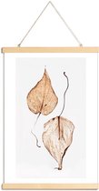 JUNIQE - Posterhanger Delicate Leaves -30x45 /Bruin & Groen