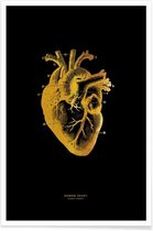 JUNIQE - Poster Human Heart gouden -13x18 /Goud & Zwart