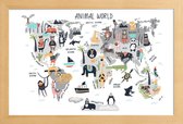 JUNIQE - Poster met houten lijst Animal Kingdom -13x18 /Kleurrijk