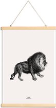 JUNIQE - Posterhanger Lion -30x45 /Grijs & Ivoor