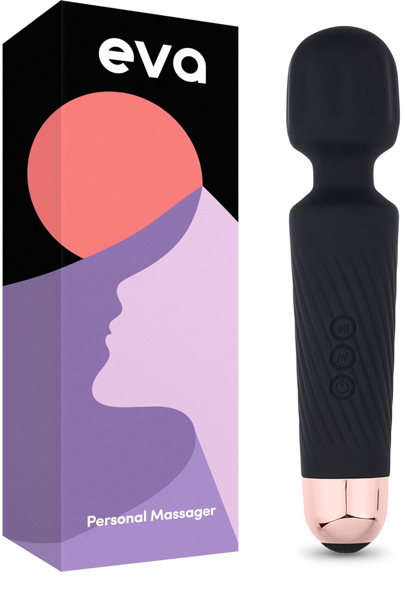 Eva® Personal Massager - Magic Wand Vibrator - Clitoris Stimulator - Fluisterstil & Discreet - Vibrators voor Vrouwen en koppels - Erotiek - Seksspeeltjes - Sex toys voor Vrouwen - Cadeau voor Vrouw - Obsidian Black