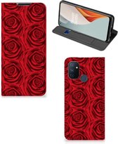 Mobiel Bookcase OnePlus Nord N100 Smart Cover Red Roses