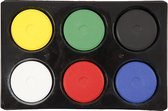Waterverf in palet, d: 57 mm, primaire kleuren, 6 assorti