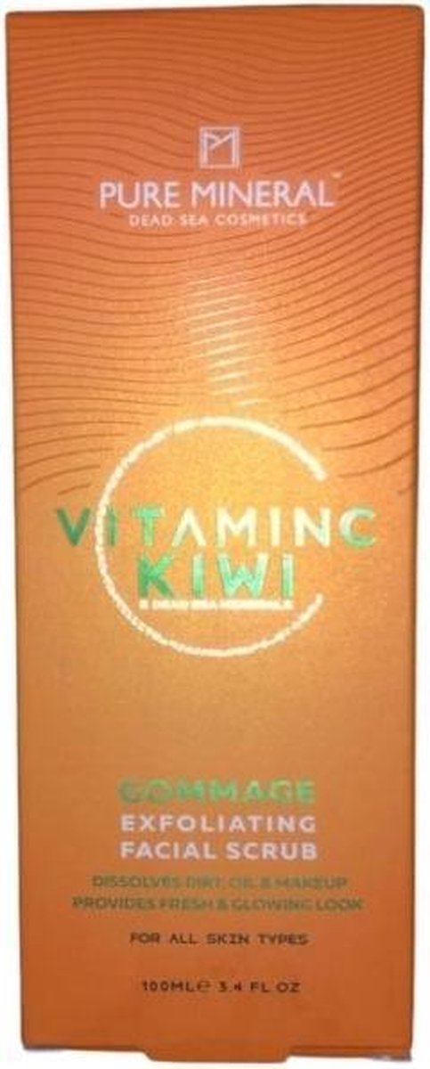 Pure Mineral - Vitamin C Kiwi Exfoliating Facial Scrub Dead Sea Minerals (Vitamine C Kiwi Gezichtsscrub Dode Zee Mineralen)