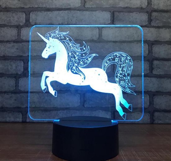 Lampe de nuit Illusion 3D Coolsable licorne avec 7 couleurs I veilleuse pour Enfants adultes et bébés I avec commande tactile et télécommande