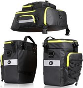 RHINO WALK Sacoches de vélo - porte-bagages 3 en 1 - Imperméable avec housse de pluie - Sac à dos vélo et sacs à bagages - Zwart