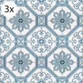 Crearreda – Vloertegelstickers – Grieks Blauw – Zelfklevende Tegelstickers – 40 x 40 cm (3x)