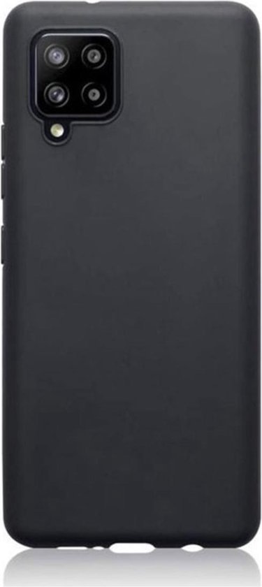 Coque Arrière en TPU pour Samsung Galaxy A12 Zwart |2 Protecteurs d'écran en Tempered Glass trempé Samsung Galaxy A12 gratuites avec kit de nettoyage